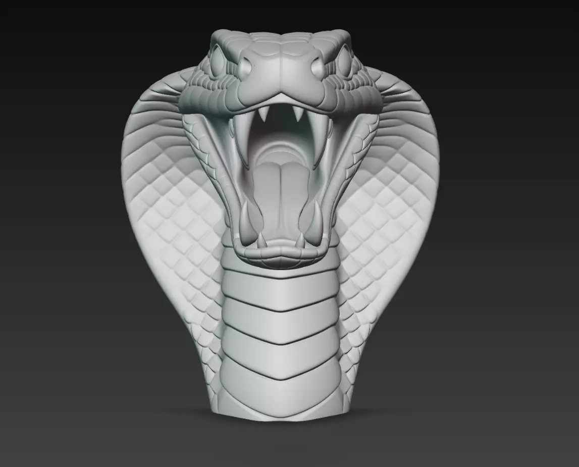 Cobra Snake Head Decorative Relief Venomous Serpent 3D Model 3D print model
