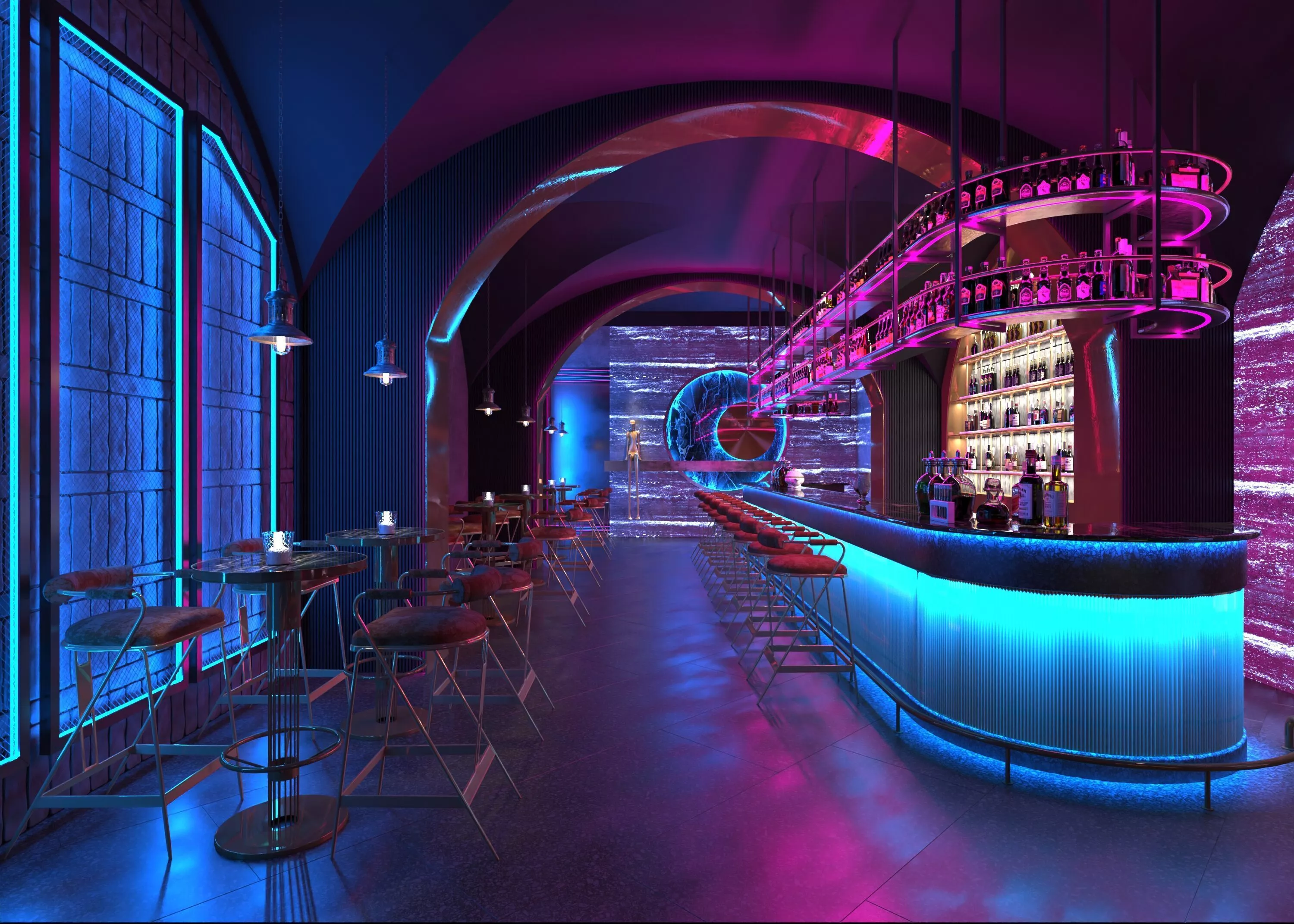 Contemporary Lounge Bar 3D model
