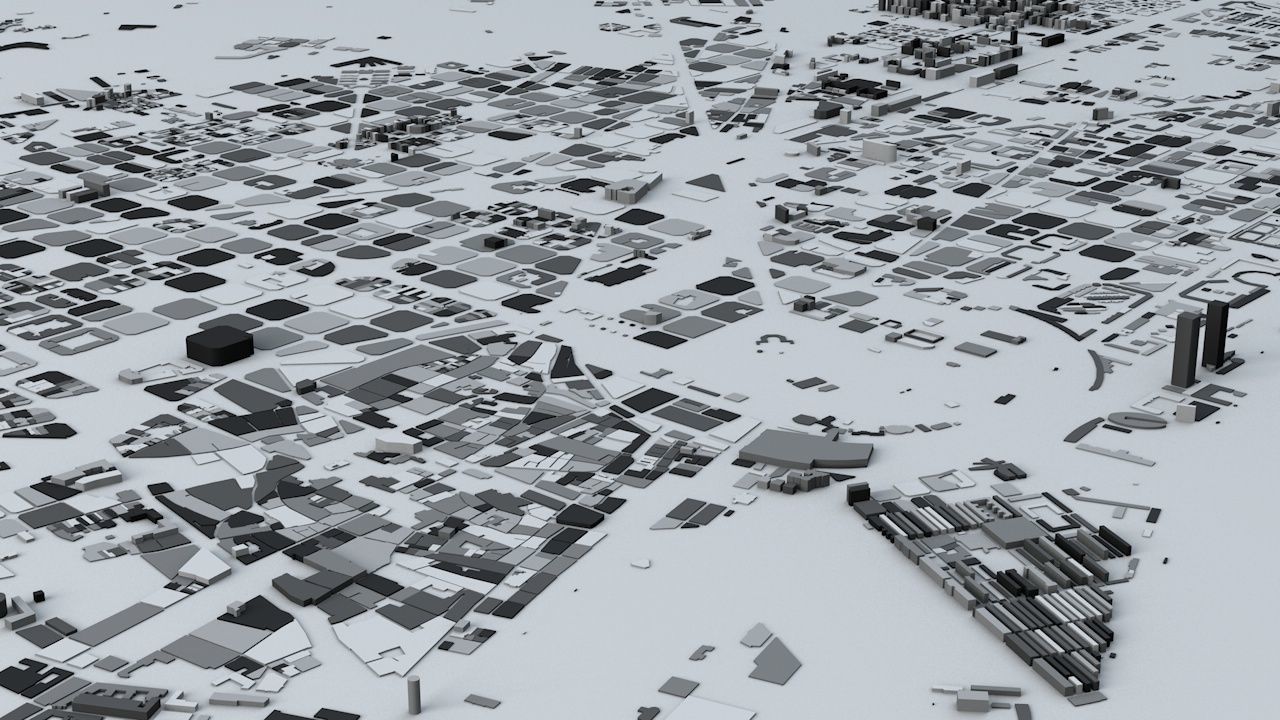 Barcelona Downtown Streets and Buildings 3D model_3