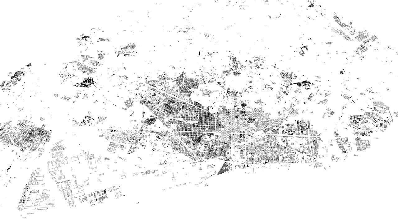 Barcelona Downtown Streets and Buildings 3D model_7