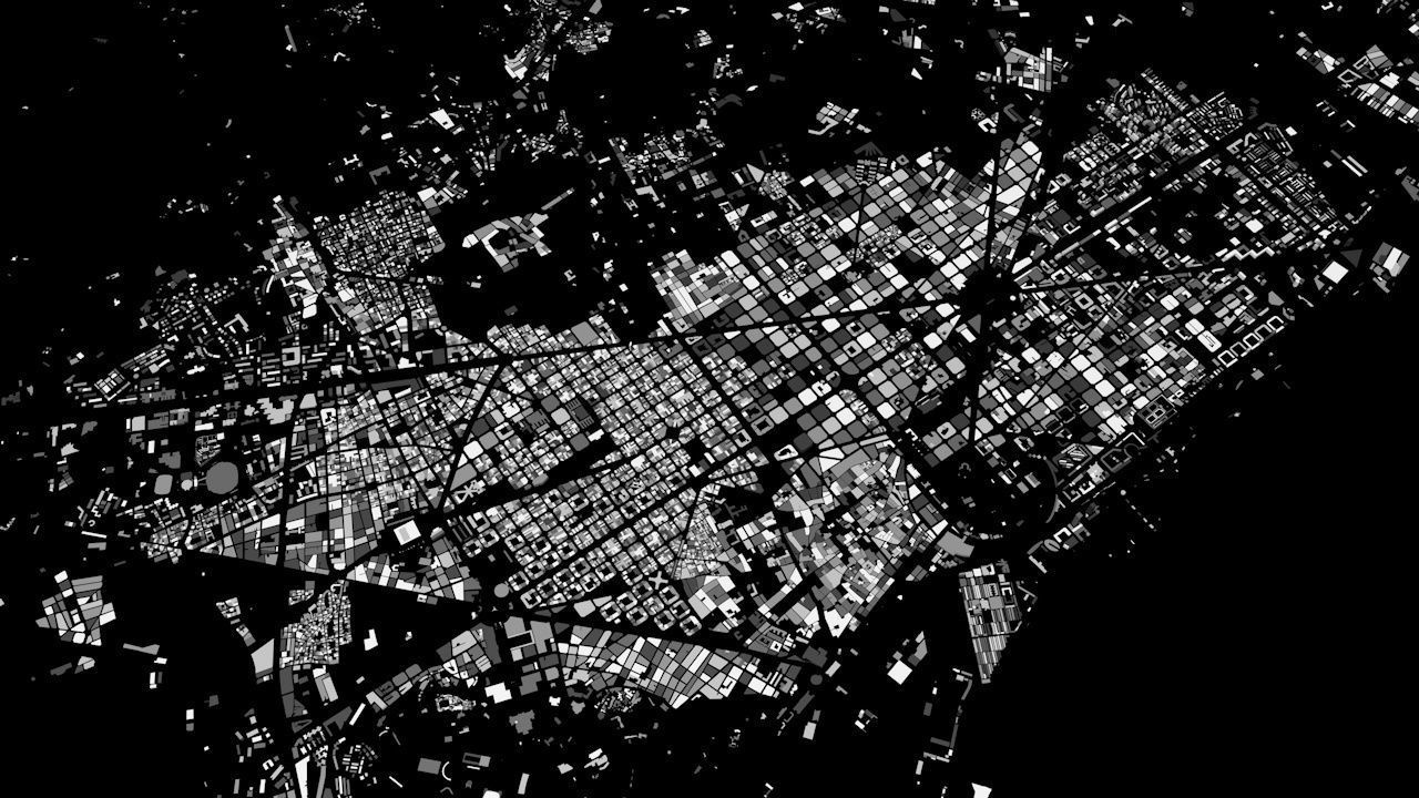 Barcelona Downtown Streets and Buildings 3D model_5