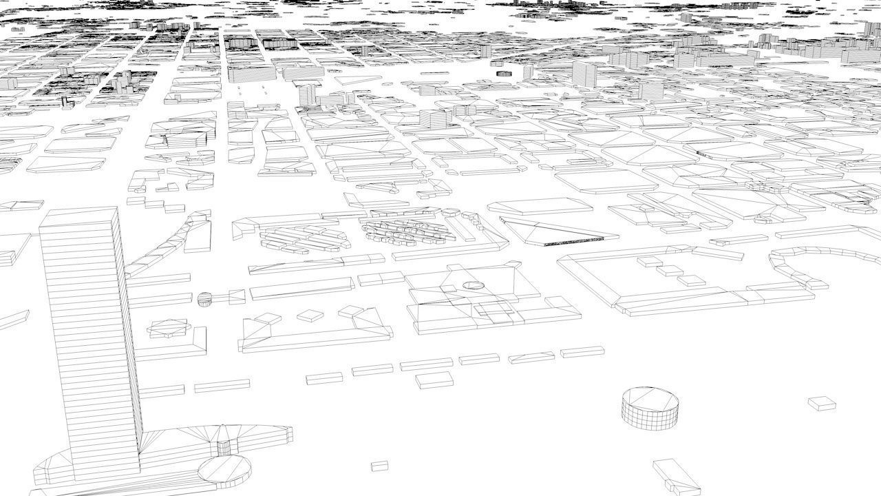 Barcelona Downtown Streets and Buildings 3D model_8