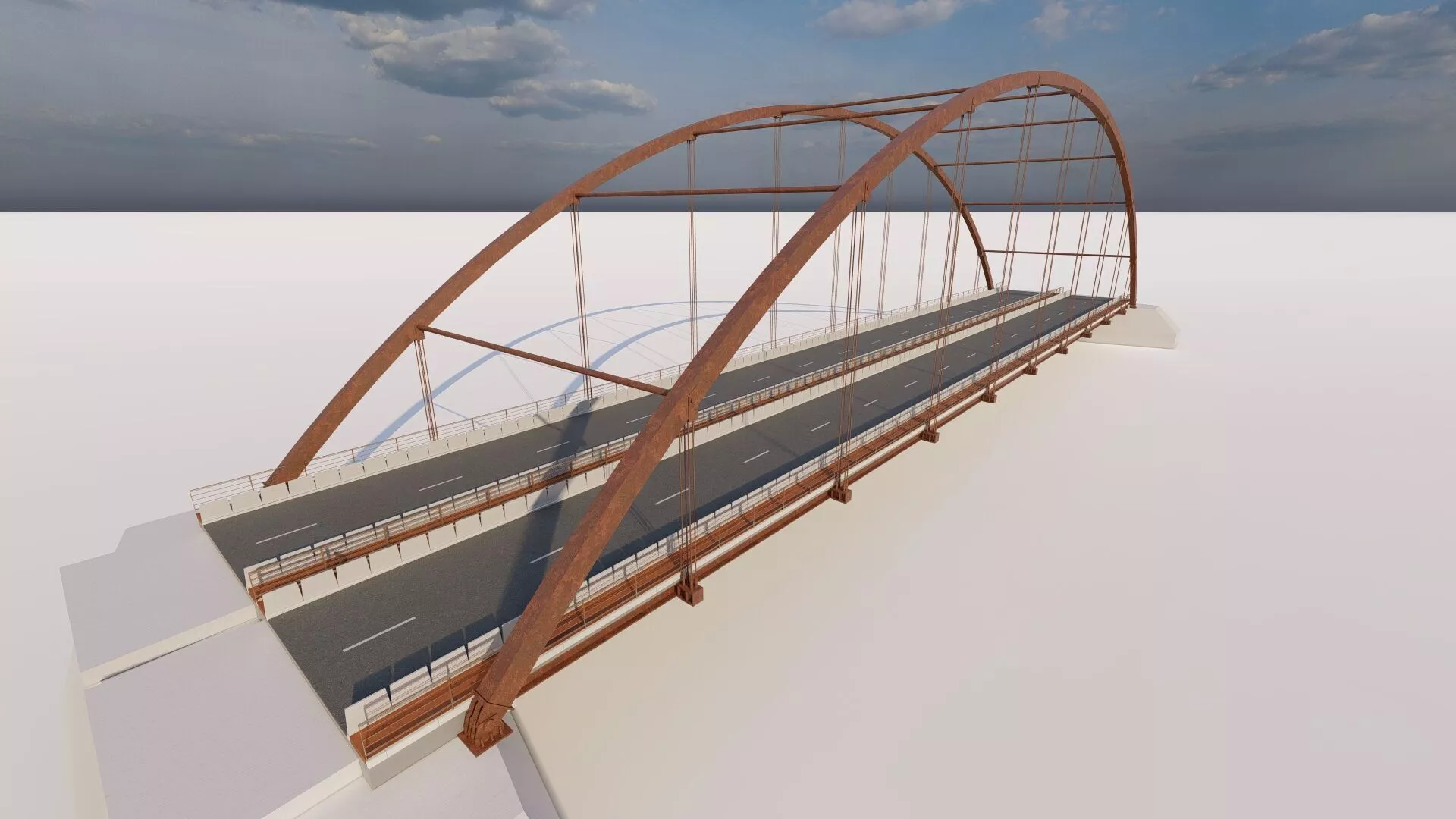 Bridge Structural engineering of Metal bridge structure 3D model