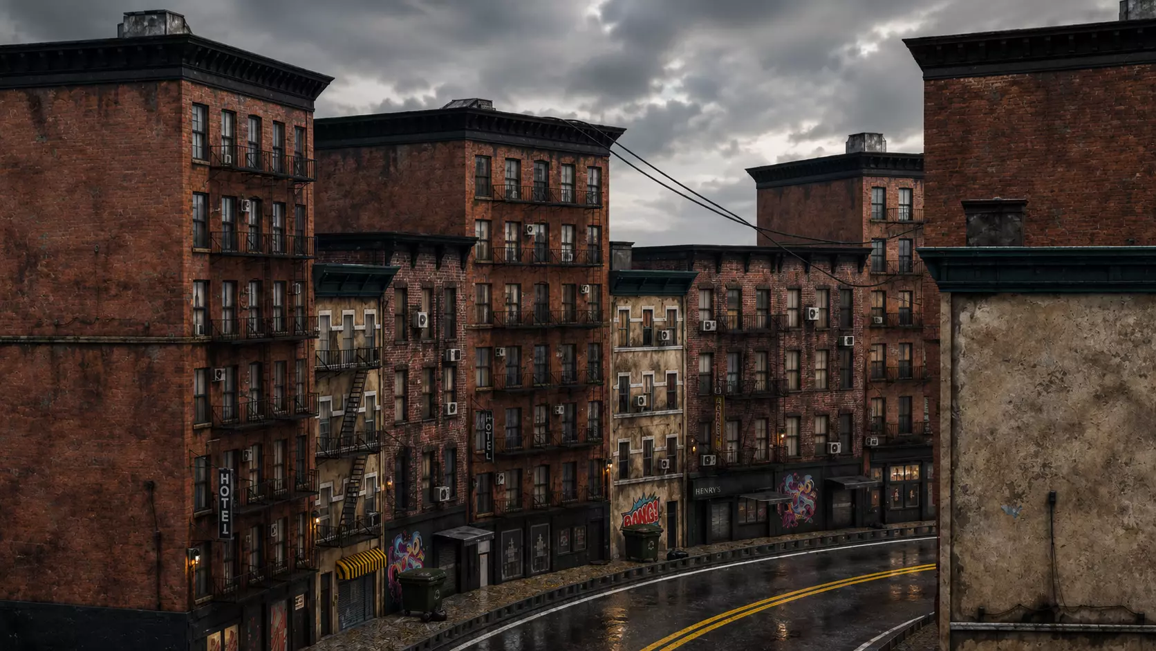New York Modern City Street Scene Block V14 3D Model Low-poly 3D model