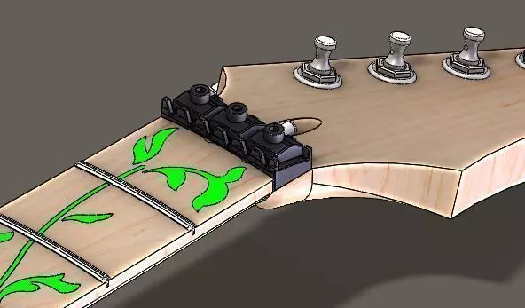 ibanez RG Guitar neck 3D model_0