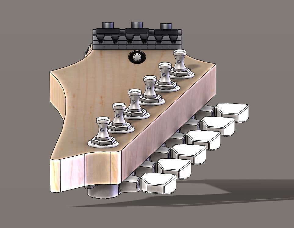 ibanez RG Guitar neck 3D model_4