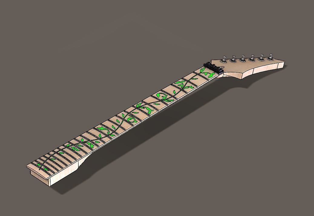 ibanez RG Guitar neck 3D model_2
