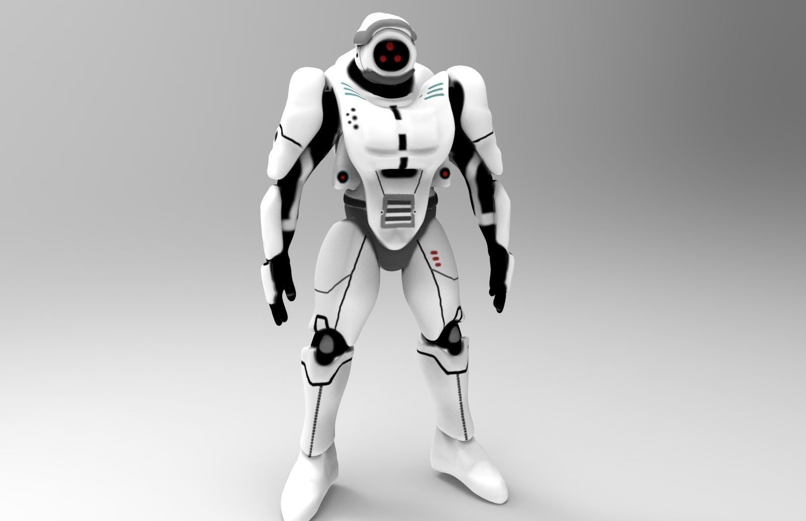 Robot K99 Low-poly 3D model_5