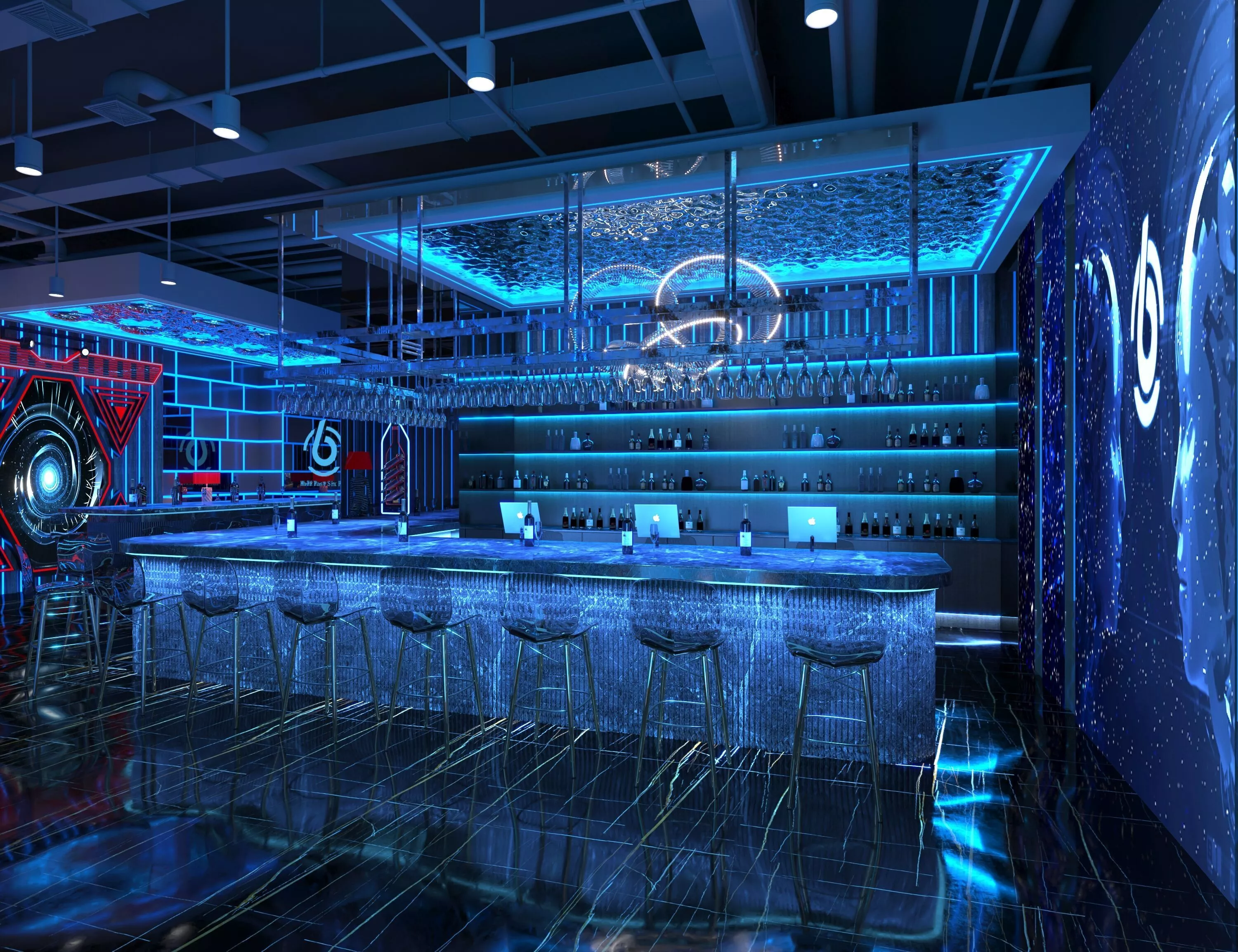 Contemporary Lounge Bar 3D model