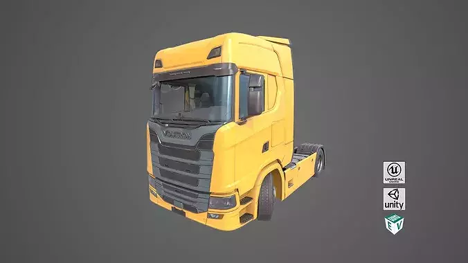 Heavy Truck Chassis 06 Generic Yellow All PBR Unity UE Textures