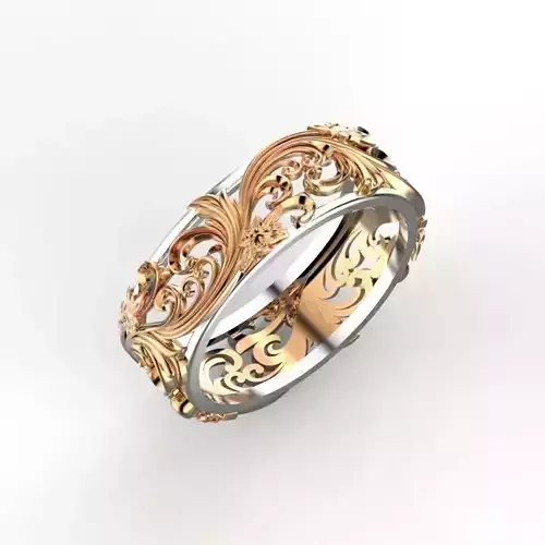 Ring with floral ornament 7