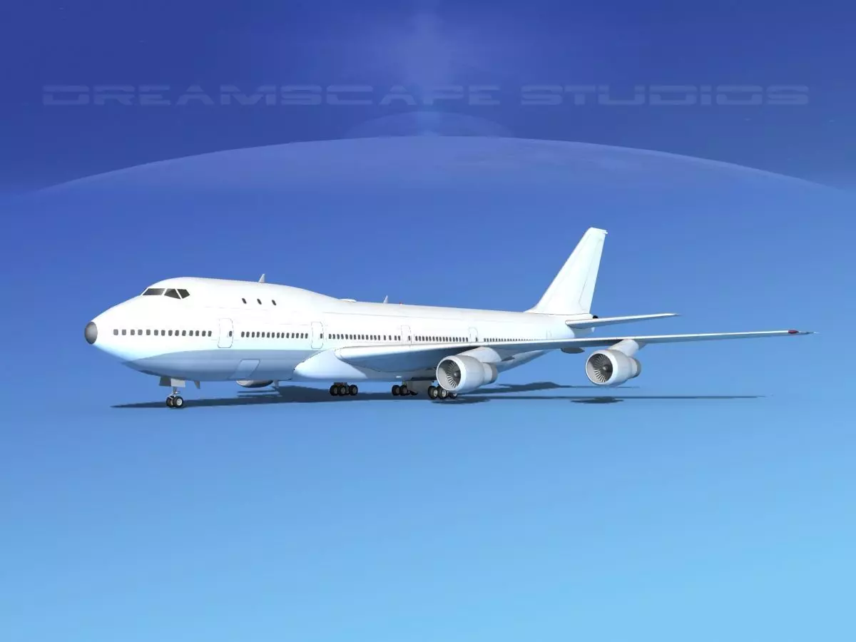 Boeing 747-100 Unmarked 3D model_0