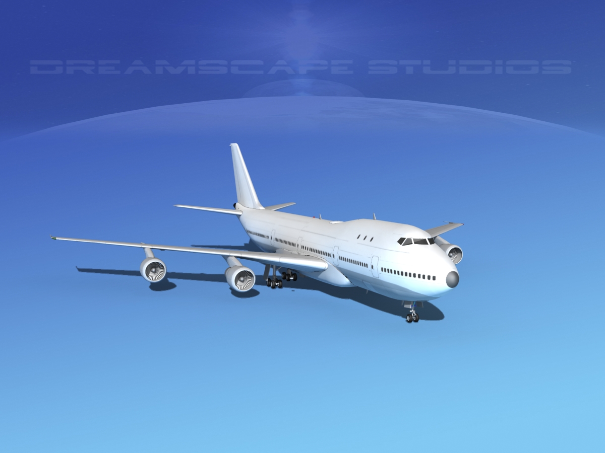 Boeing 747-100 Unmarked 3D model_2