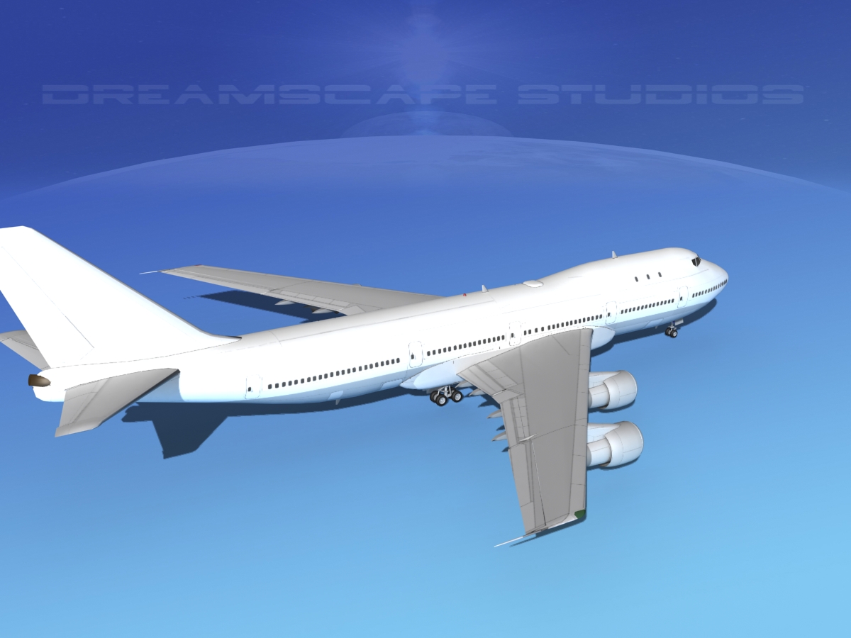 Boeing 747-100 Unmarked 3D model_5