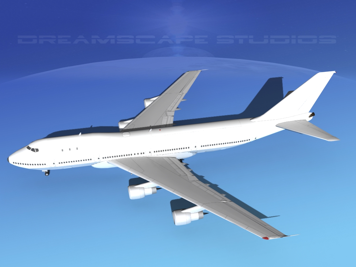 Boeing 747-100 Unmarked 3D model_10