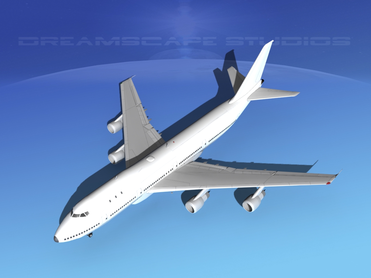 Boeing 747-100 Unmarked 3D model_9