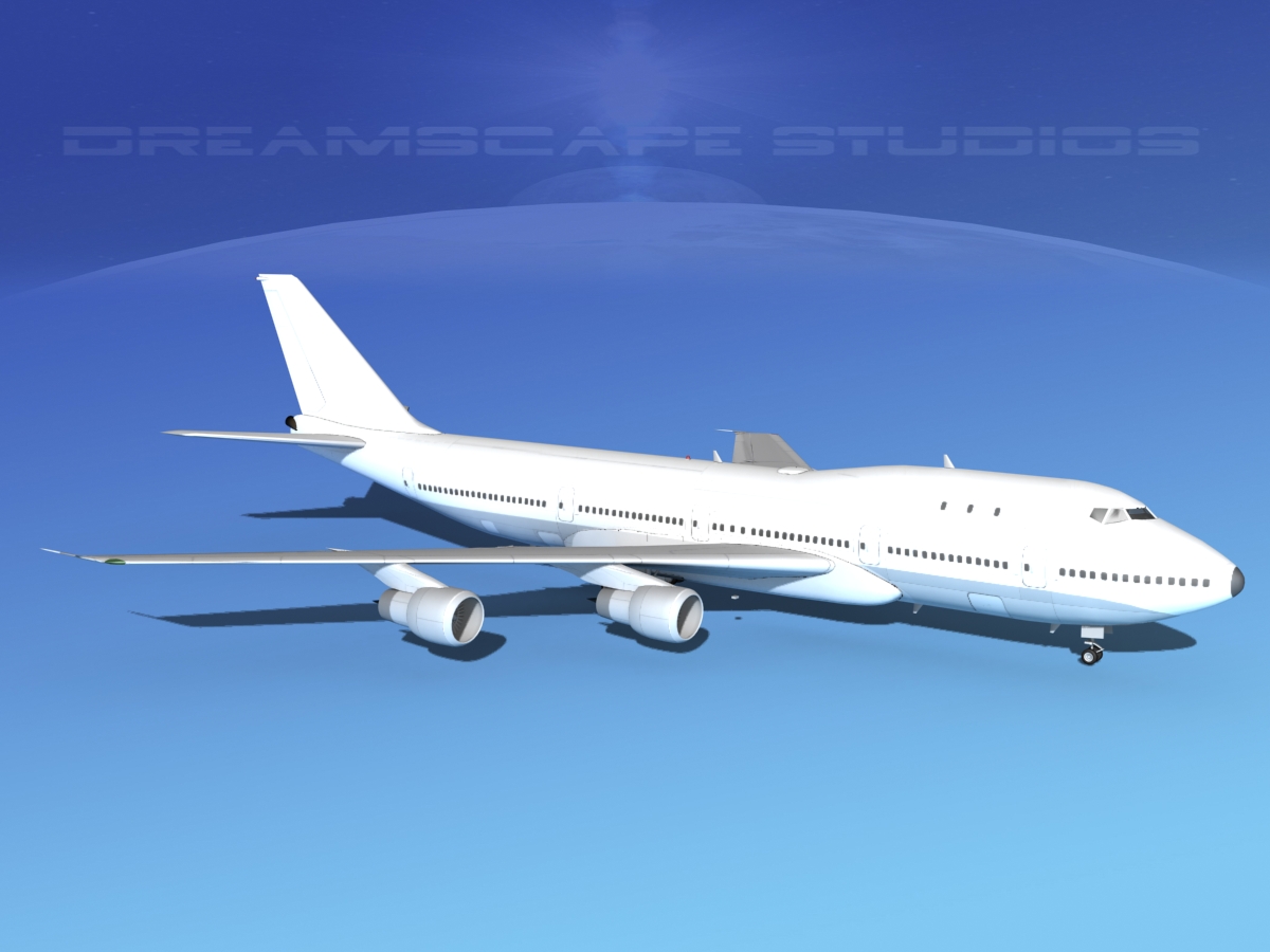 Boeing 747-100 Unmarked 3D model_3