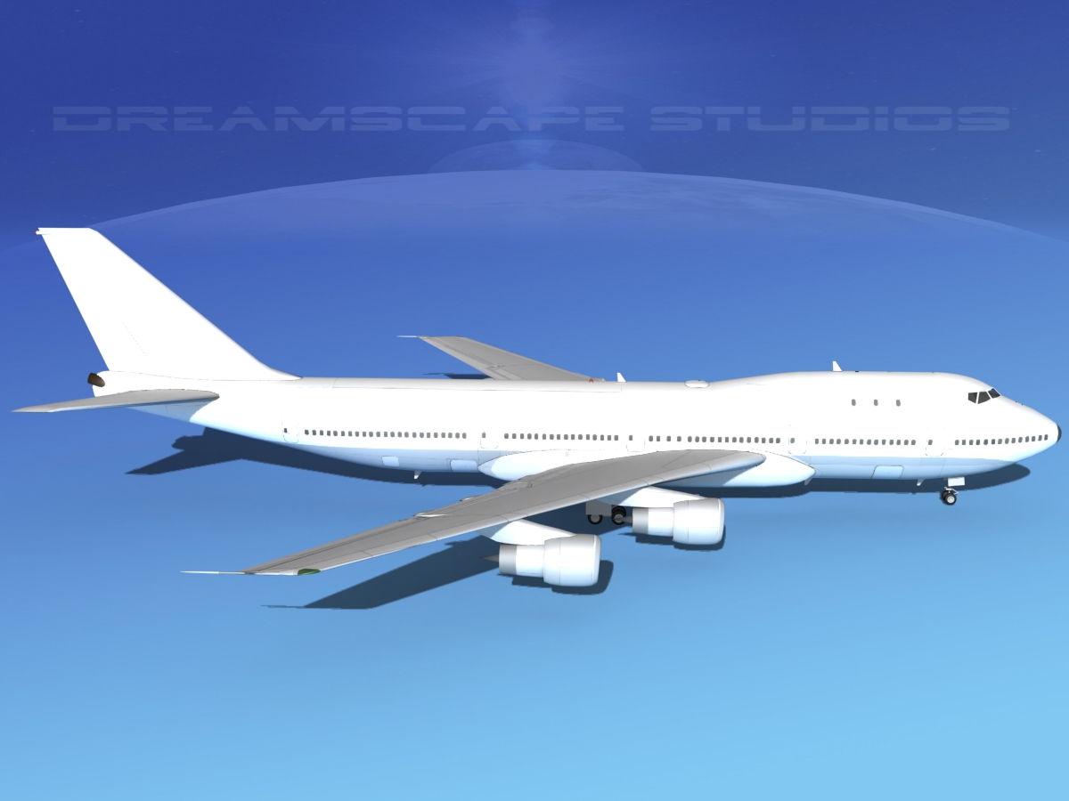 Boeing 747-100 Unmarked 3D model_4