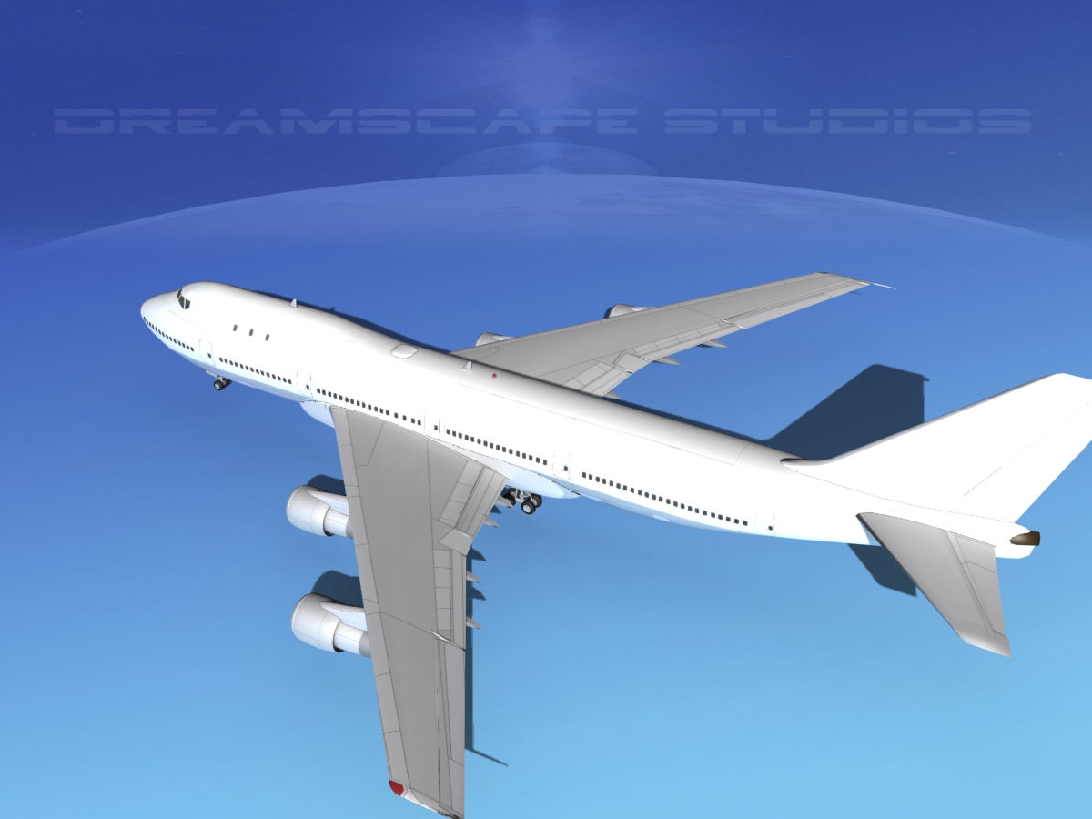 Boeing 747-100 Unmarked 3D model_8