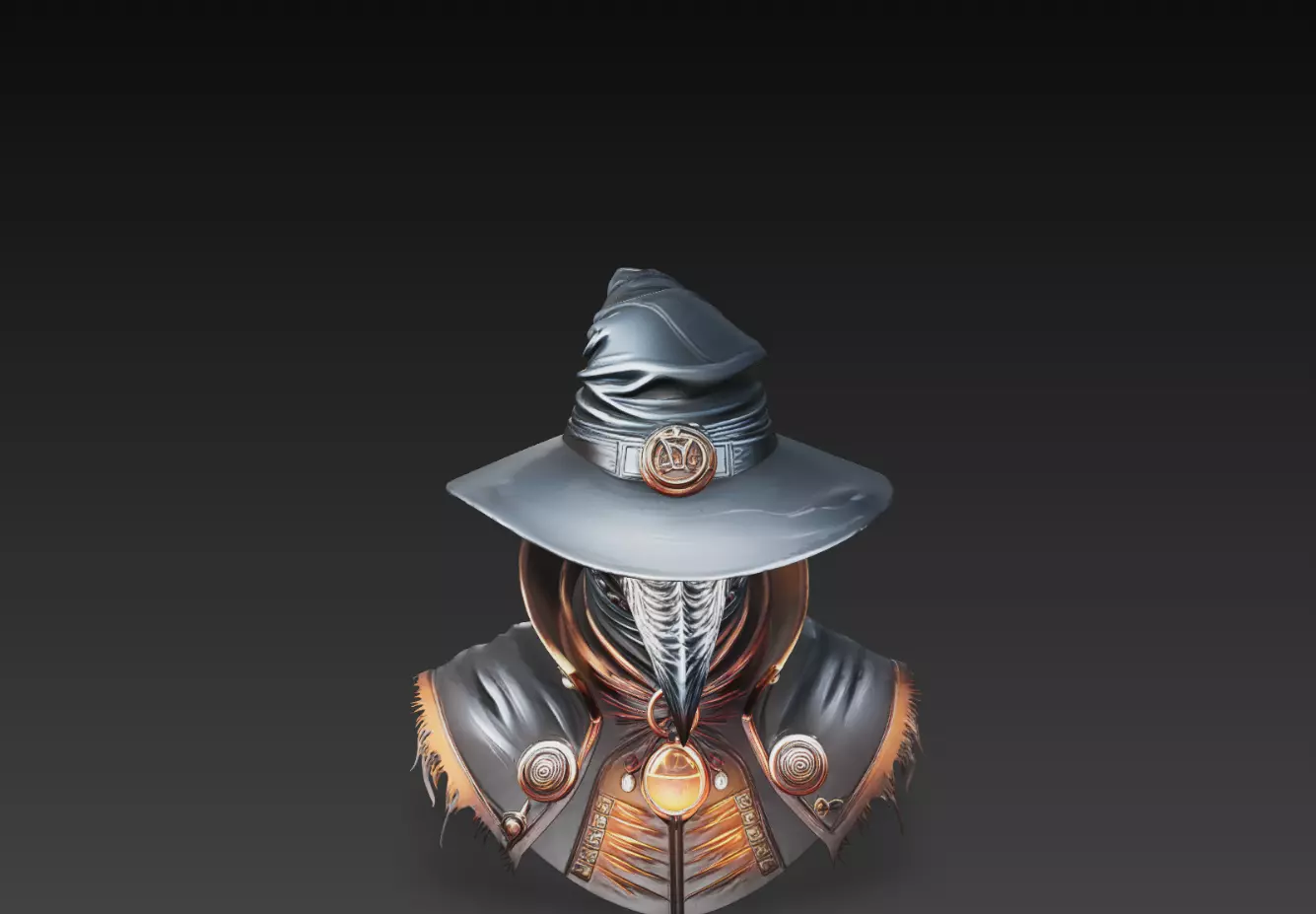 Plague Doctor Armor Bust Steampunk Gothic Mask Sculpture STL 3D print model