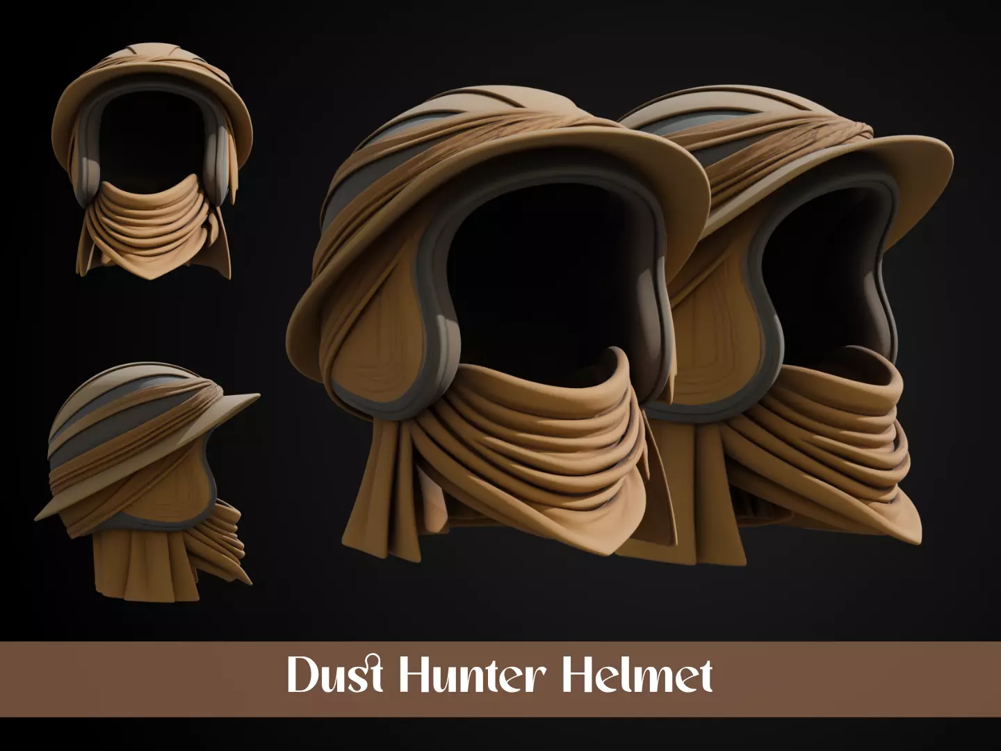Stylized Desert Rebel Warrior Helmet - Dust Hunter 3D print model