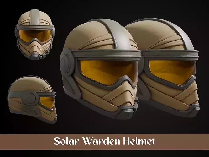 Stylized Desert Rebel Warrior Helmet - Solar Warden