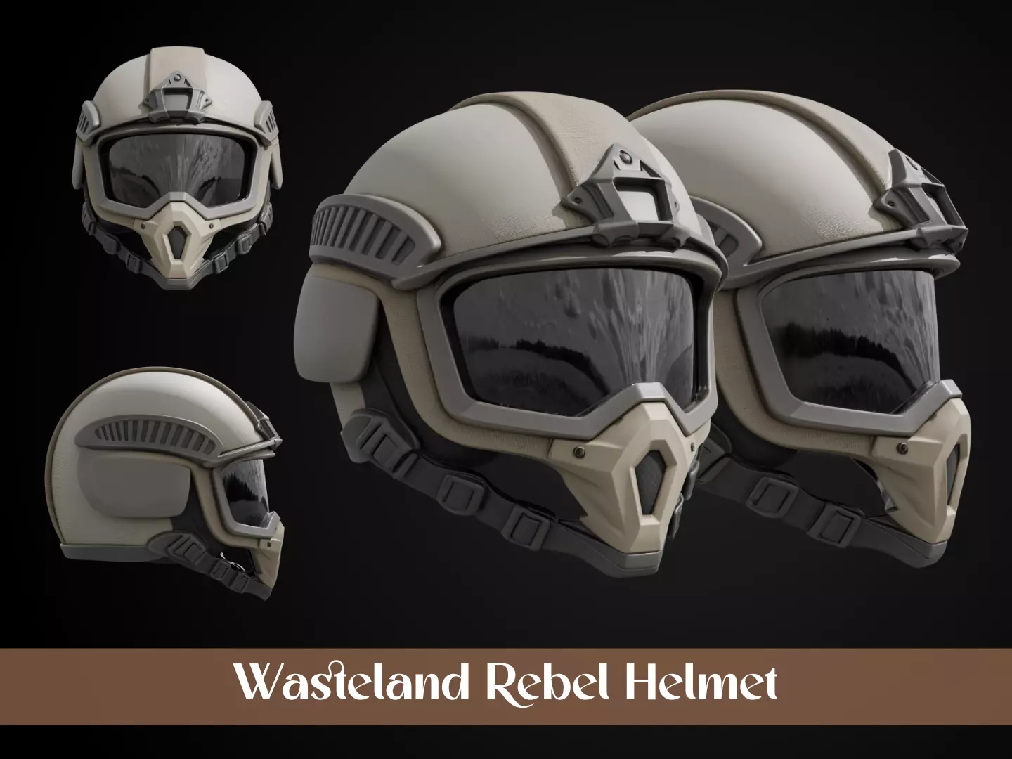Stylized Desert Rebel Warrior Helmet - Nomad Guardian 3D print model
