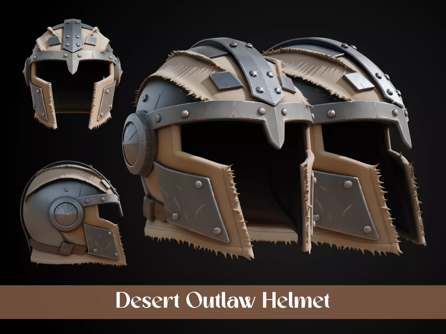 Stylized Desert Rebel Warrior Helmet - Wasteland Rebel 3D print model