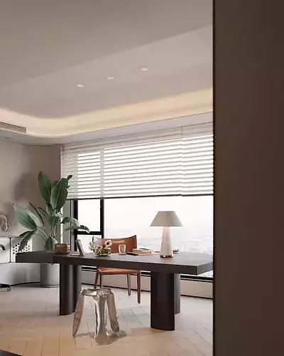 Modern master bedroom dressing room work room  3D model 6