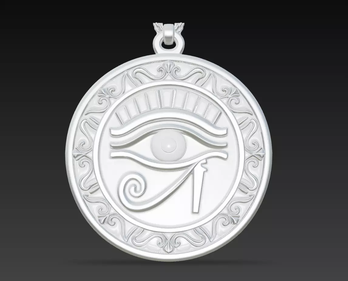 Eye of Horus Medallion STL Ancient Egyptian Pendant 3D print model