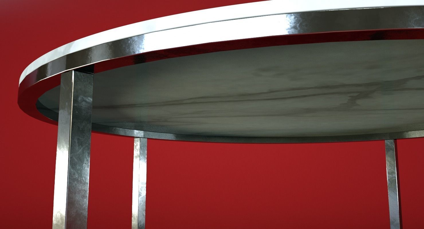 Marble Round Coffee Table 3D model_3
