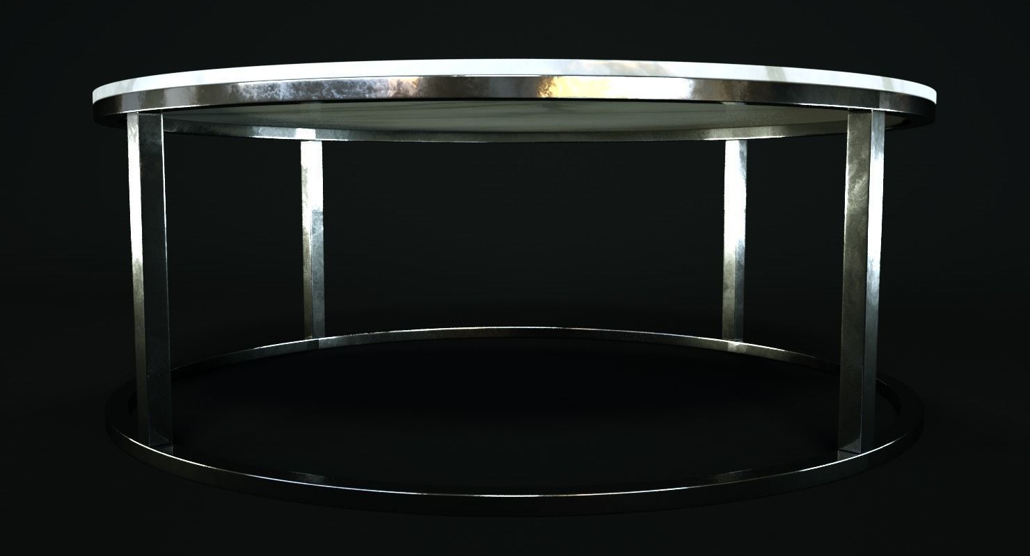 Marble Round Coffee Table 3D model_1