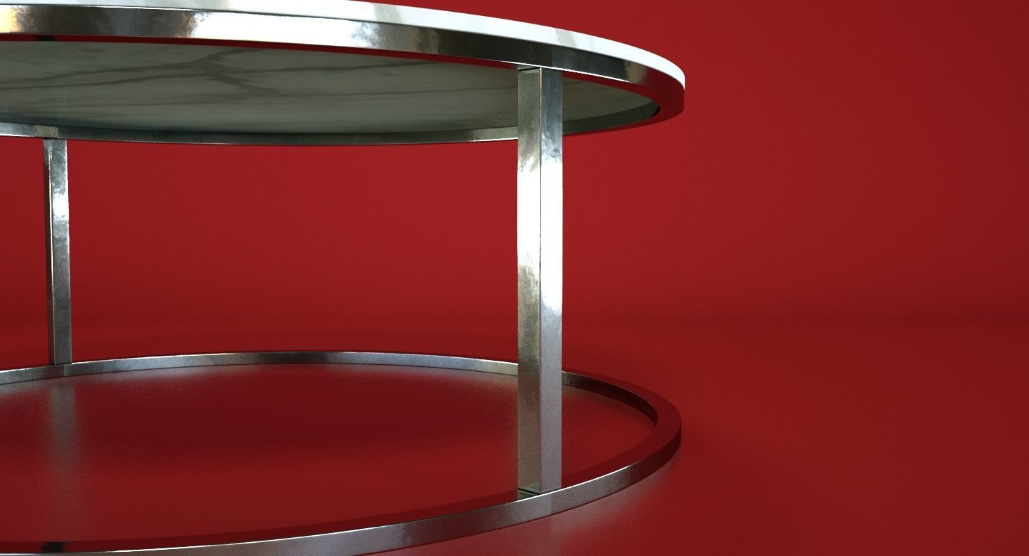 Marble Round Coffee Table 3D model_5