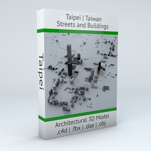 Taipei City Streets and Buildings 3D model