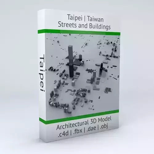 Taipei City Streets and Buildings 3D model