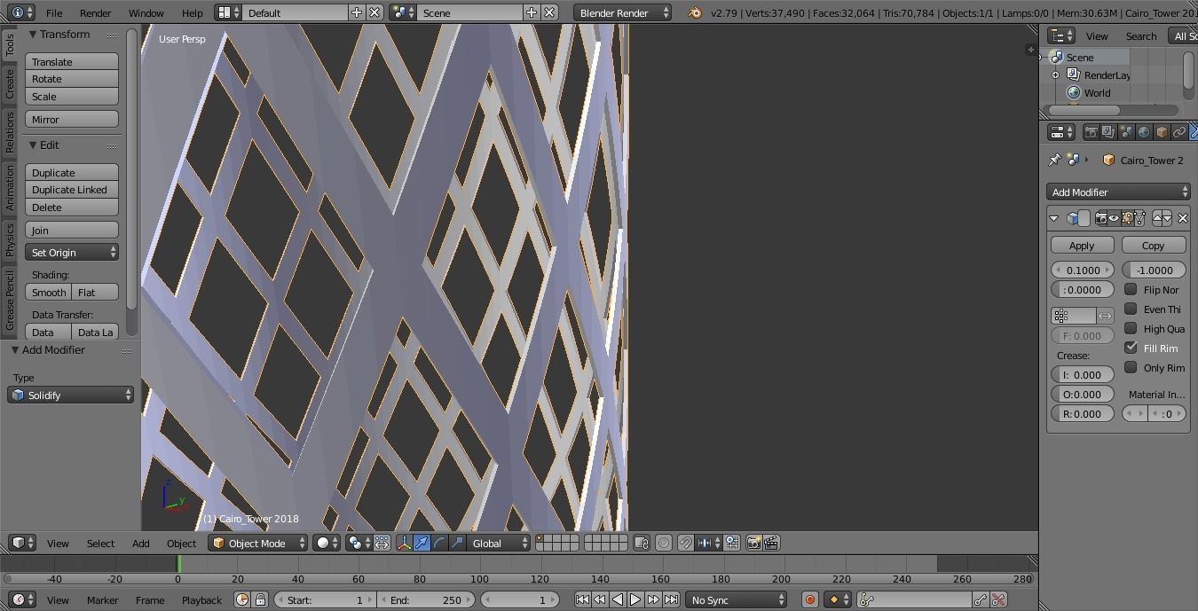 Cairo tower 3D print model_12