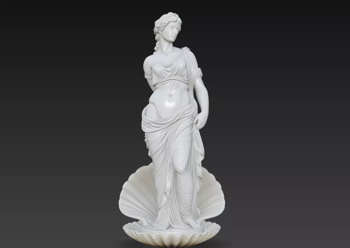Classical Venus Statue Shell Base Goddess Sculpture 3D print model