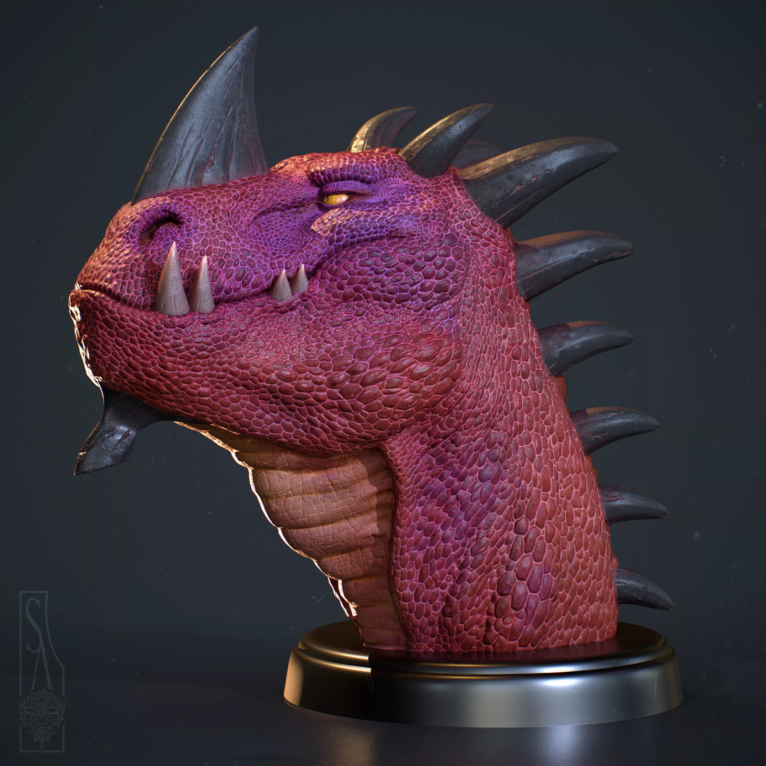 TOON DRAGON BUST - 3D PRINTABLE 3D print model