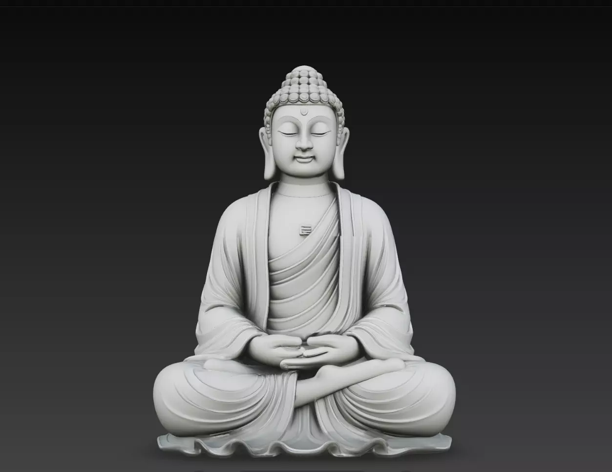 Zen Buddha Sitting Statue Peaceful Meditation Sculpture Model 3D print model