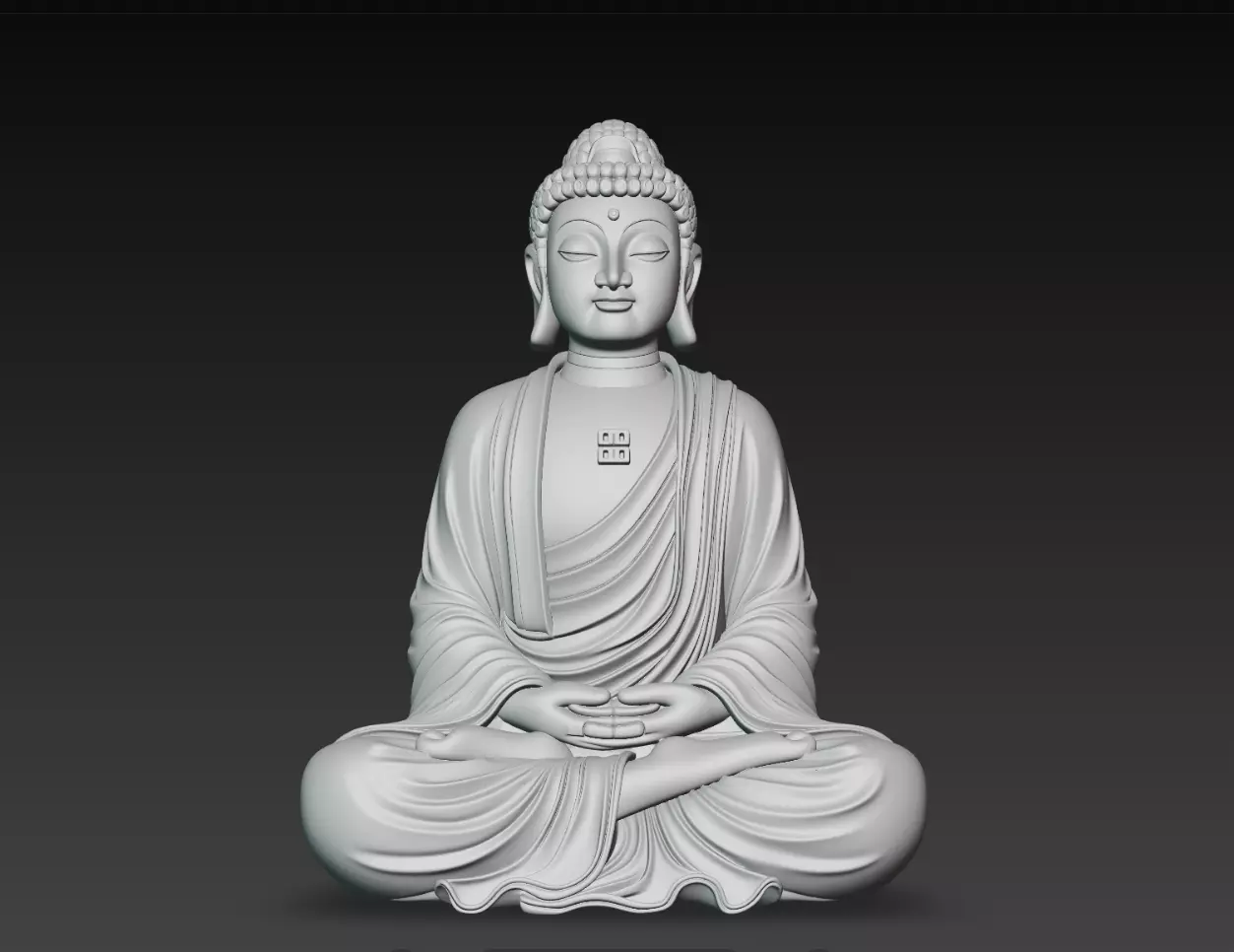 Sacred Buddha Meditation Statue Calm Sitting Sculpture Model 3D print model