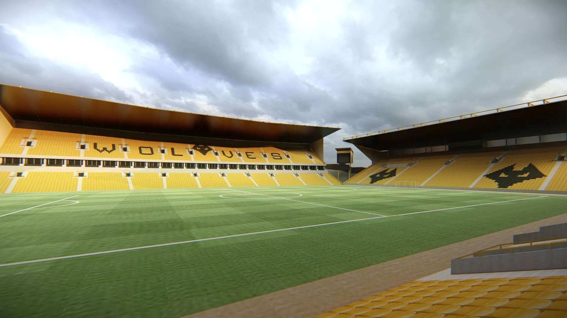 Molineux Stadium Wolverhampton Football Arena Low-poly 3D model