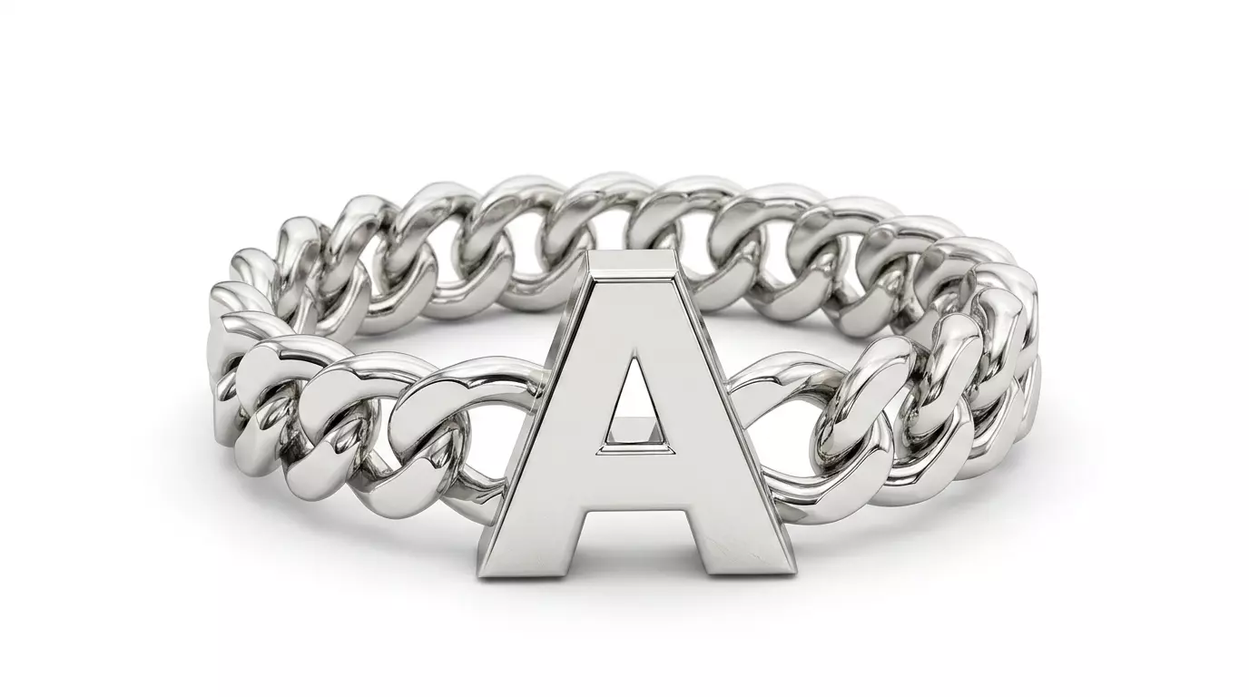 3mm wide Cuban ring with letter A 3D print model