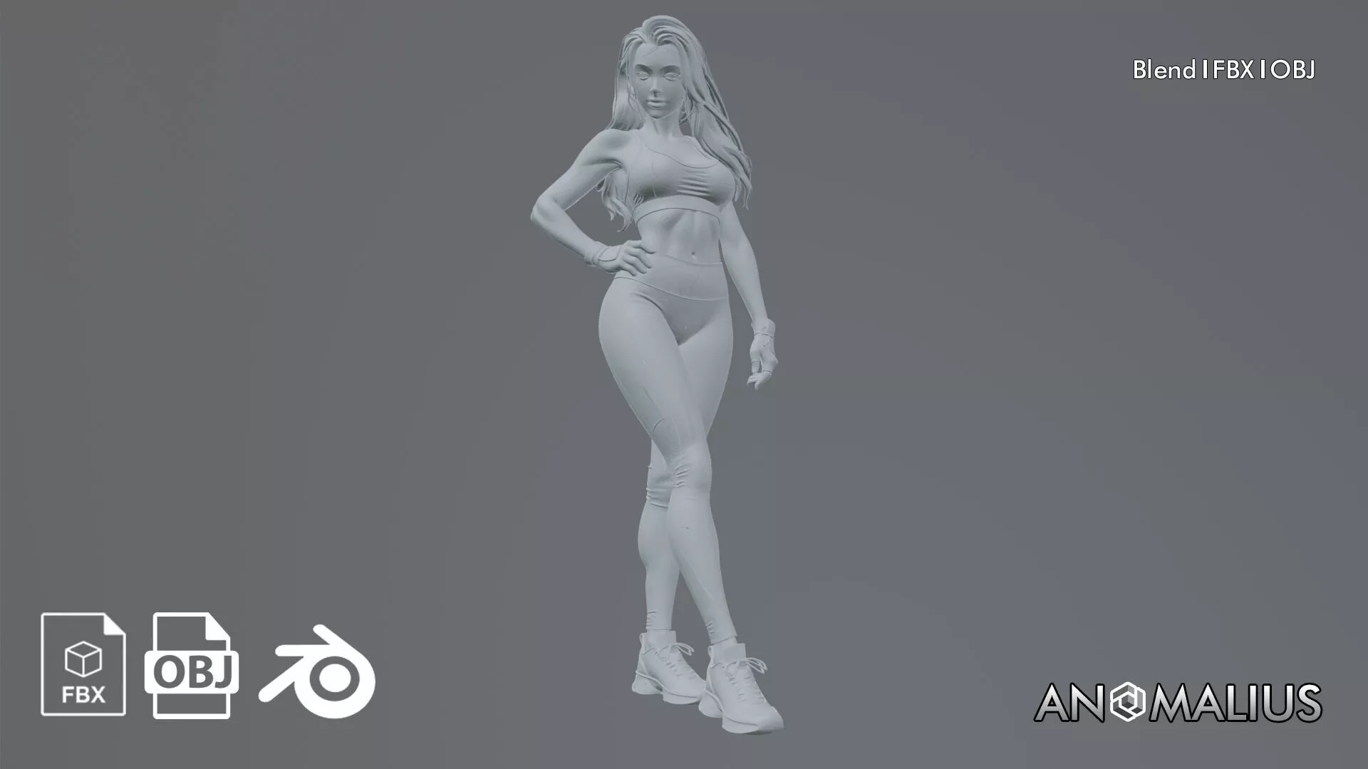 sport girl Free 3D model