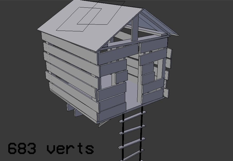 Game Ready Fantasy Tree and Treehouse Low-poly 3D model_4