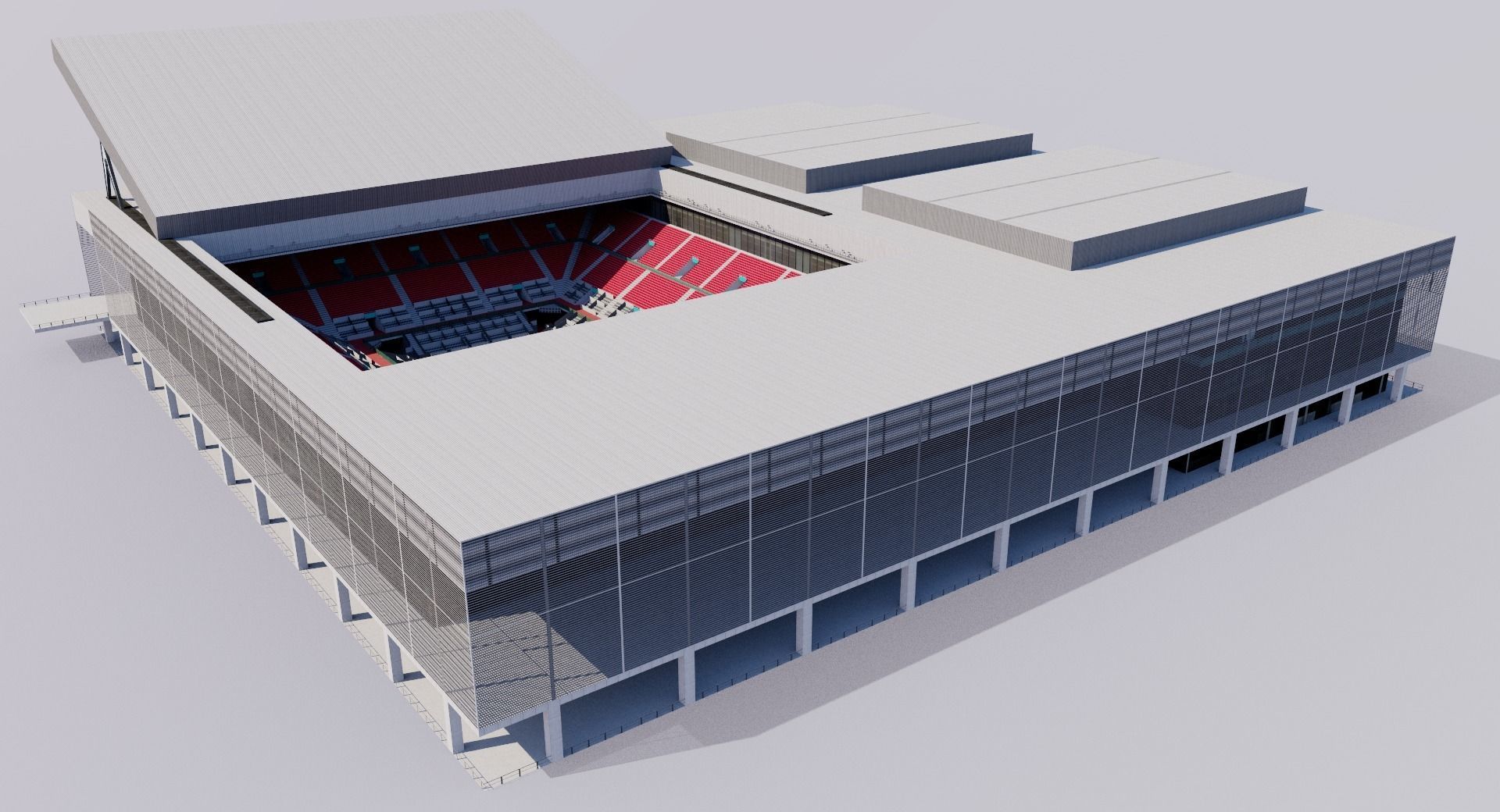 Caja Magica - Madrid Tennis court Low-poly 3D model_6