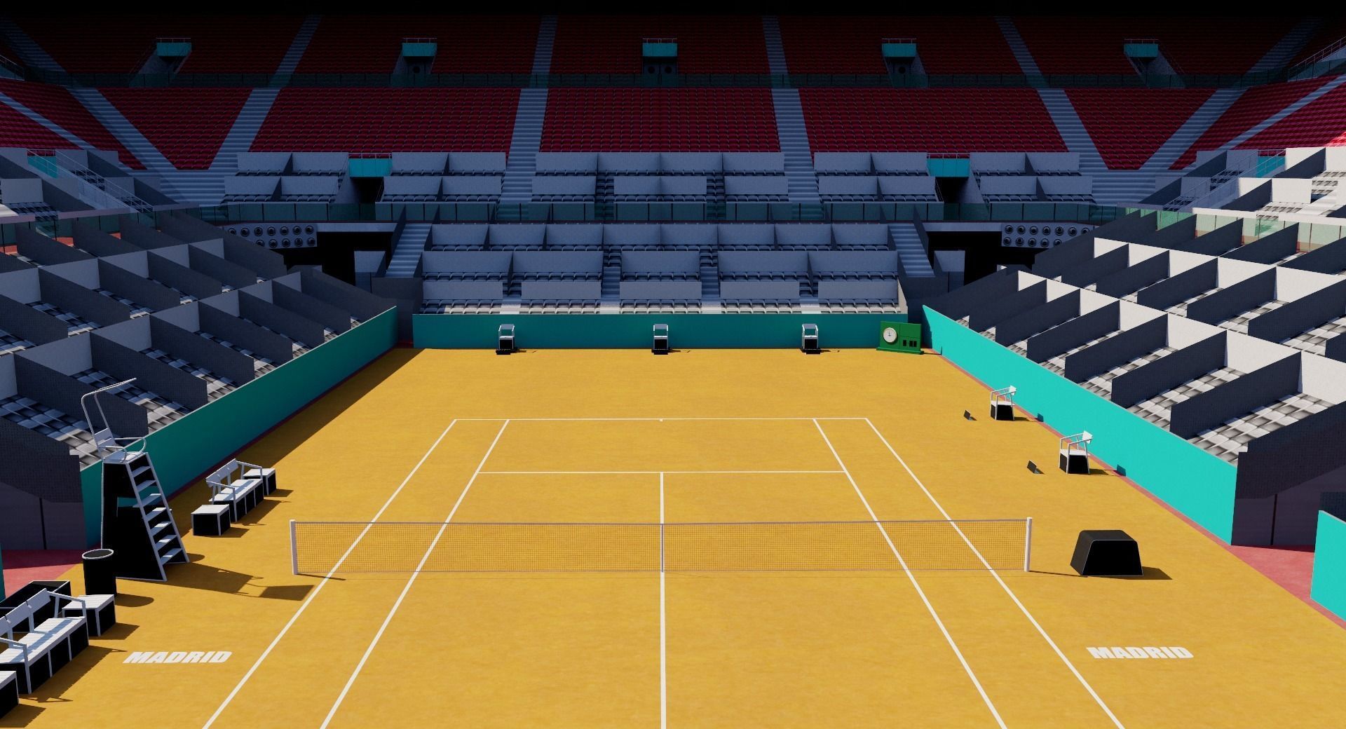 Caja Magica - Madrid Tennis court Low-poly 3D model_4