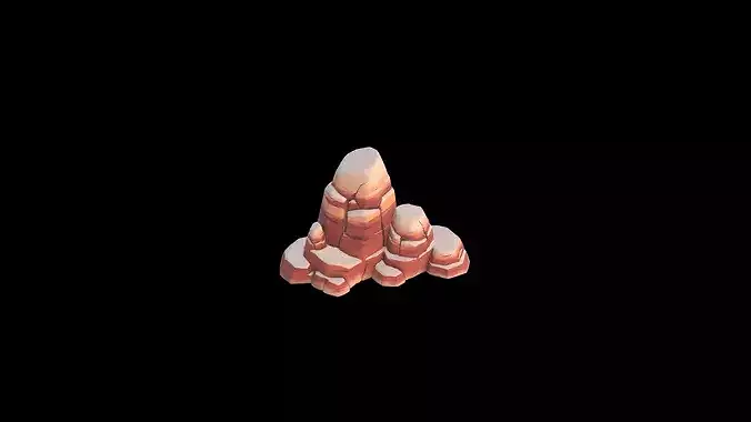 Low Poly Stylized Arid Rock Plateau