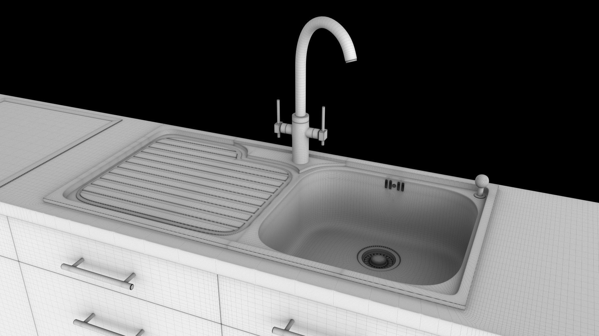 Photorealistic Modern Kitchen Furniture 3D model_7