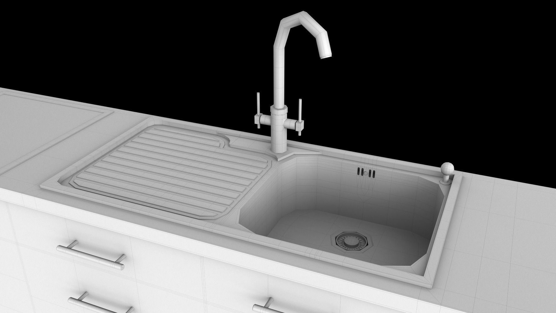 Photorealistic Modern Kitchen Furniture 3D model_8