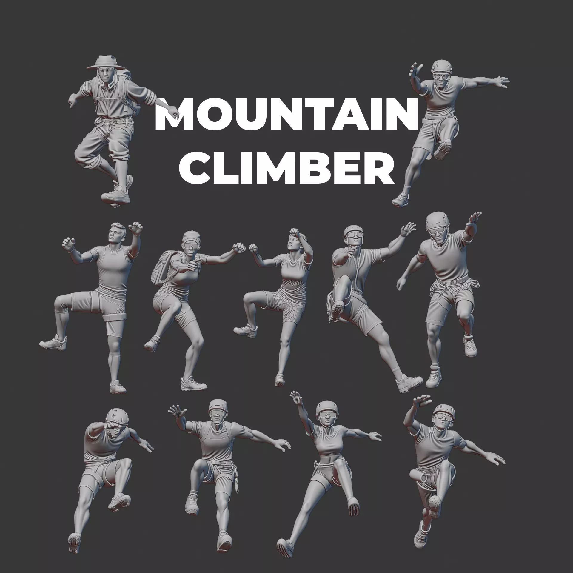 Climber diorama set 3D print model